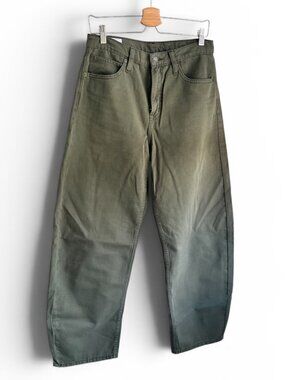 GAP Barrel High Rise Olive Green Jeans, Size 8